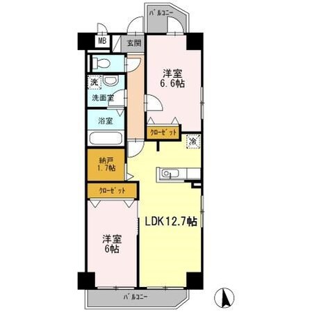 車道駅 徒歩7分 1階の物件間取画像